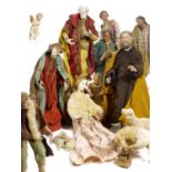 NEAPOLITAN NATIVITY SCENE. Presumably Naples. 19th and 20th century. Wood, terracotta partly painted