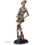 CERAMIC FIGURINE "MASK DANCE". Goldscheider, Friedrich. Vienna. Form ca. 1928-41. Design Stephan