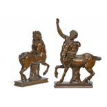 TWO BRONZE CENTAURS, A YOUNG AND AN OLD SO CALLED FURIETTI CENTAUR. Italy. Presumably 19th