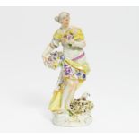 PORCELAIN FIGURINE "SPRING". Meissen. 18.Jh. Modell F.E. Meyer. Porzellan, farbig und gold