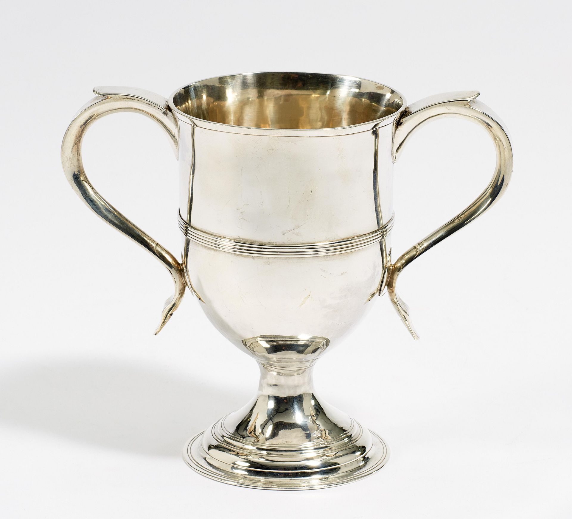 GEORGE III DOUBLE-HANDED SILVER CHALICE. London. 1802-03. Peter, Ann & William I Bateman. Silver.