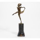 BRONZE FIGURINE OF A DANCING WOMAN. Lorenzl, Josef. 1892 Österreich - 1950. Um 1920er Jahre. Bronze,