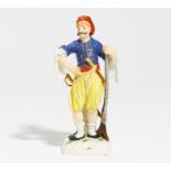 PORCELAIN FIGURINE OF AN ALBANIAN SOLDIER. Meissen. Before 1924. Model J.J. Kaendler, 1750.