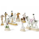 EIGHT PORCELAIN FIGURES FROM THE "WEDDING PROCESSION". KPM. Berlin. 1906-1919, once without definite