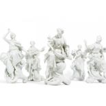 FIVE PORCELAIN FIGURINES FROM THE SERIES "THE MUSES". Meissen. 1980-1982. Models J.J. Kaendler.