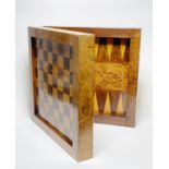 WALNUT BAROQUE GAME BOARD. South Germany. 18th century. Walnut veneered, maple, plum, cherry wood