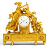 GILDED BRONZE PENDULUM CLOCK WITH THE PUNISHMENT OF CUPID. Paris. Ca. 1800. Jean Deverberie & Cie.