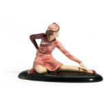 CERAMIC FIGURINE OF THE YOUNG LADY "ODETTE". Goldscheider, Friedrich. Vienna. Execution ca. 1931-41.