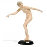 CERAMIC FIGURINE "COQUETRY". Goldscheider, Friedrich. Vienna. Execution ca. 1928/29-41. Design Josef