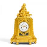 GILDED BRONZE PENDULUM CLOCK "LOVE TRIUMPHS OVER TIME". Paris. Ca. 1775. Jean-Joseph or Balthazar