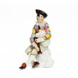 PORCELAIN FIGURINE OF A BAGPIPER. Meissen. 18.Jh. Wohl nach einem Modell von J.J. Kaendler.