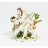 PORCELAIN FIGURINE OF LEDA WITH THE SWAN. Meissen. 18th century. Model J.J. Kaendler, 1743.