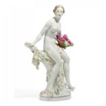 LARGE PORCELAIN FIGURE OF "AUTUMN". Aelteste Volkstedter Porcelain Manufactroy. Volkstedt. 1922-