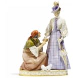 PORCELAIN FIGURE 'THE FORTUNE TELLER'. Meissen. Before 1924. Model A. Rehm, 1898. Porcelain,