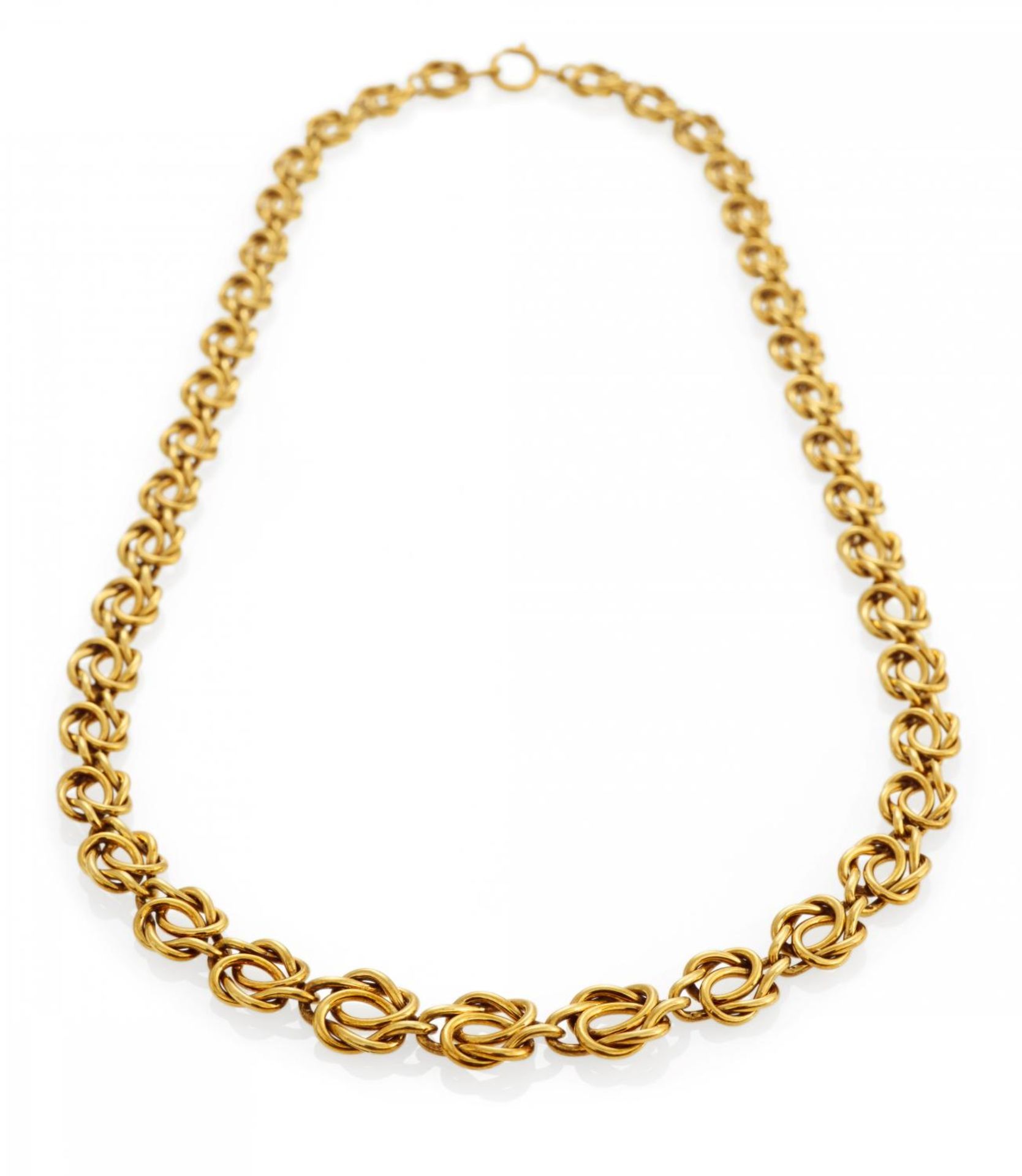C. A. BEUMERS1860 - 1928Gold-Necklace. Germany, ca. 1900. 585/- yellow gold, total weight: 35,5g. - Bild 2 aus 2