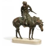 Paris, Réné1881 - 1970Kosakenreiter im Schnee. Bronze. Höhe: 43cm. Bezeichnet auf dem Sockel: René