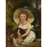 Opie, John1761 Trevellas - 1807 London - UmkreisPortrait eines Mädchens mit ihrem Hund. Öl auf