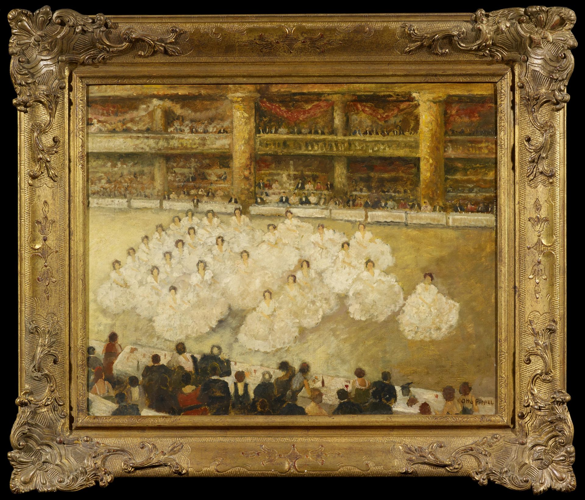 Pippel, Otto Eduard1878 Lodz - 1960 PlaneggTänzerinnen beim Ball. Öl auf Holz. 59,5 x 74cm. Signiert - Bild 2 aus 3