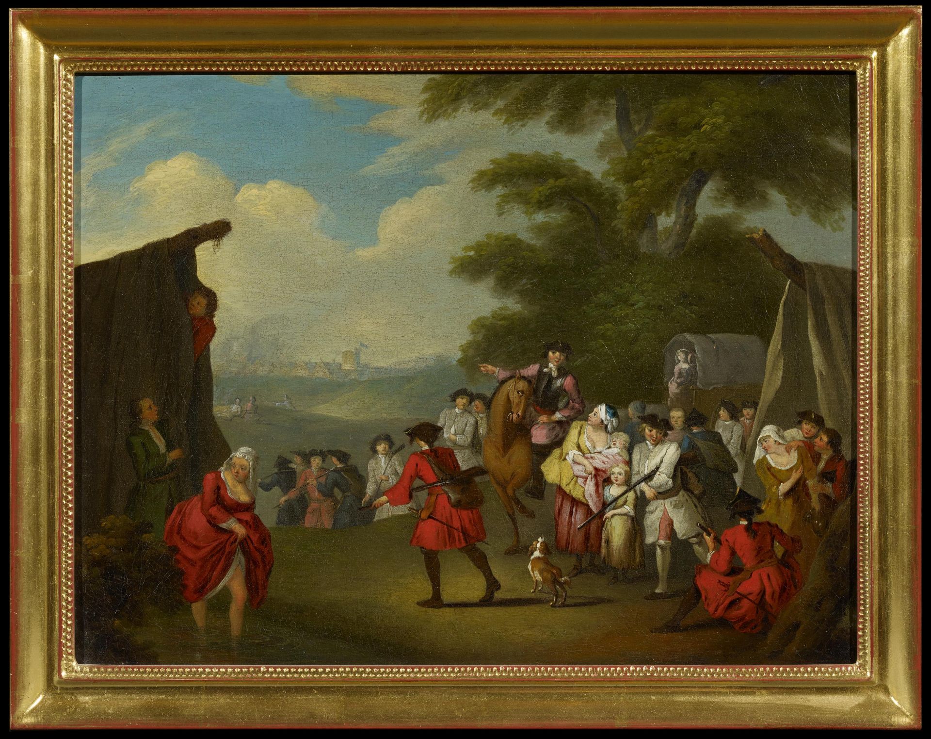 Schenau, Johann Eleazar1737 Großschönau (Lausitz) - 1806 DresdenIm Soldatenlager. Öl auf Leinwand. - Bild 2 aus 4