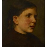 Münchner Schule - 2. H. 19. Jh.Studie eines Mädchenportraits. Öl auf Karton. 33 x 31cm. Rahmen.