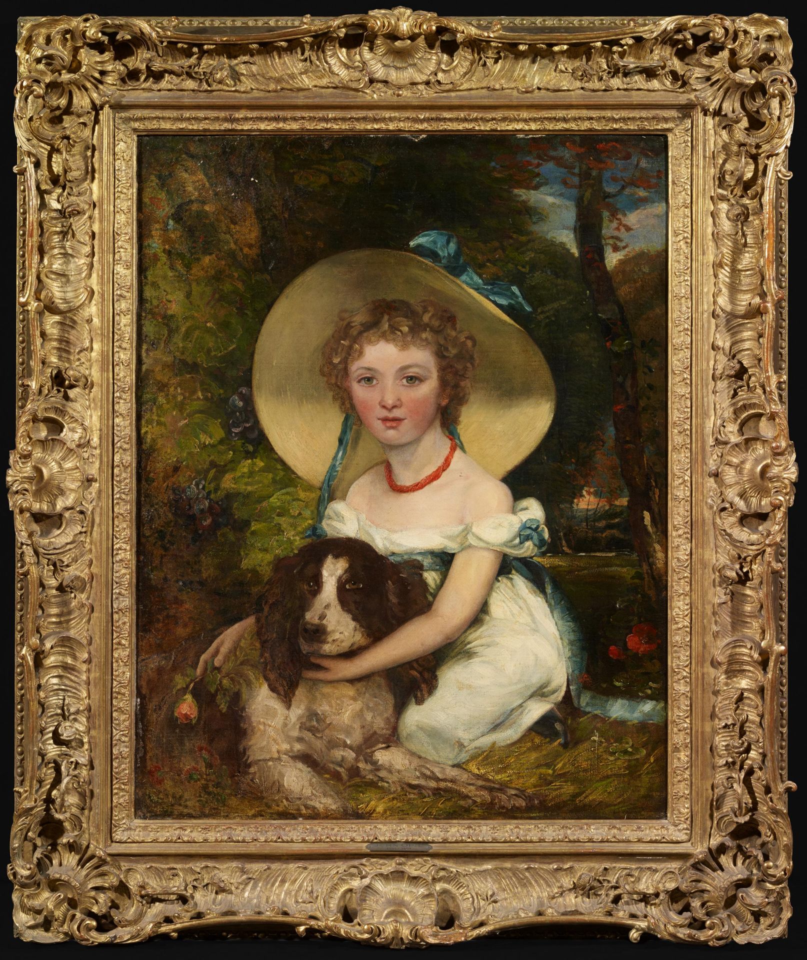 Opie, John1761 Trevellas - 1807 London - UmkreisPortrait eines Mädchens mit ihrem Hund. Öl auf - Bild 2 aus 4