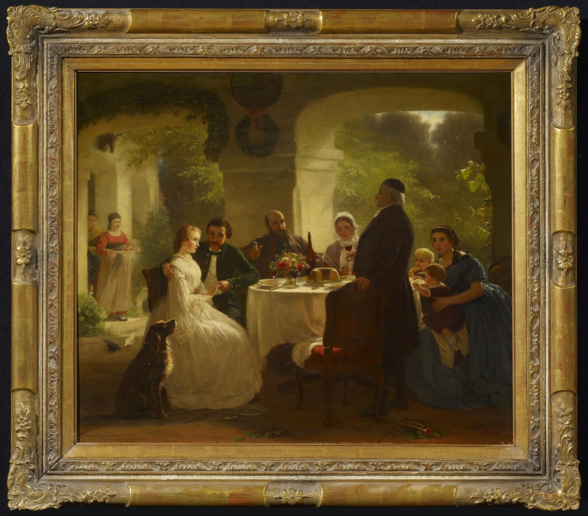 Niedmann, August Heinrich1826 Braunschweig - 1910 RiedDer Toast auf das Brautpaar. Öl auf - Bild 2 aus 4