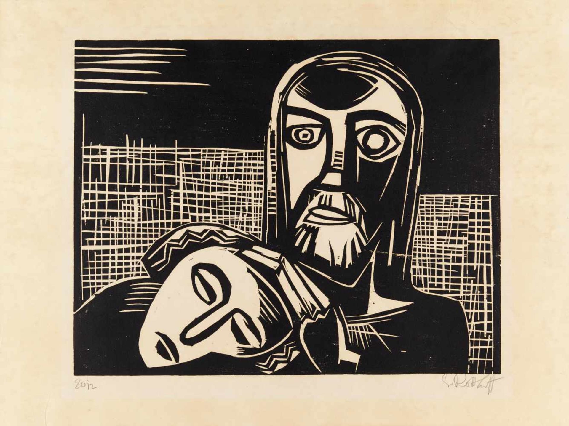 Schmidt-Rottluff, Karl1884 Rottluff - 1976 BerlinFreundestrost. 1920. Holzschnitt auf