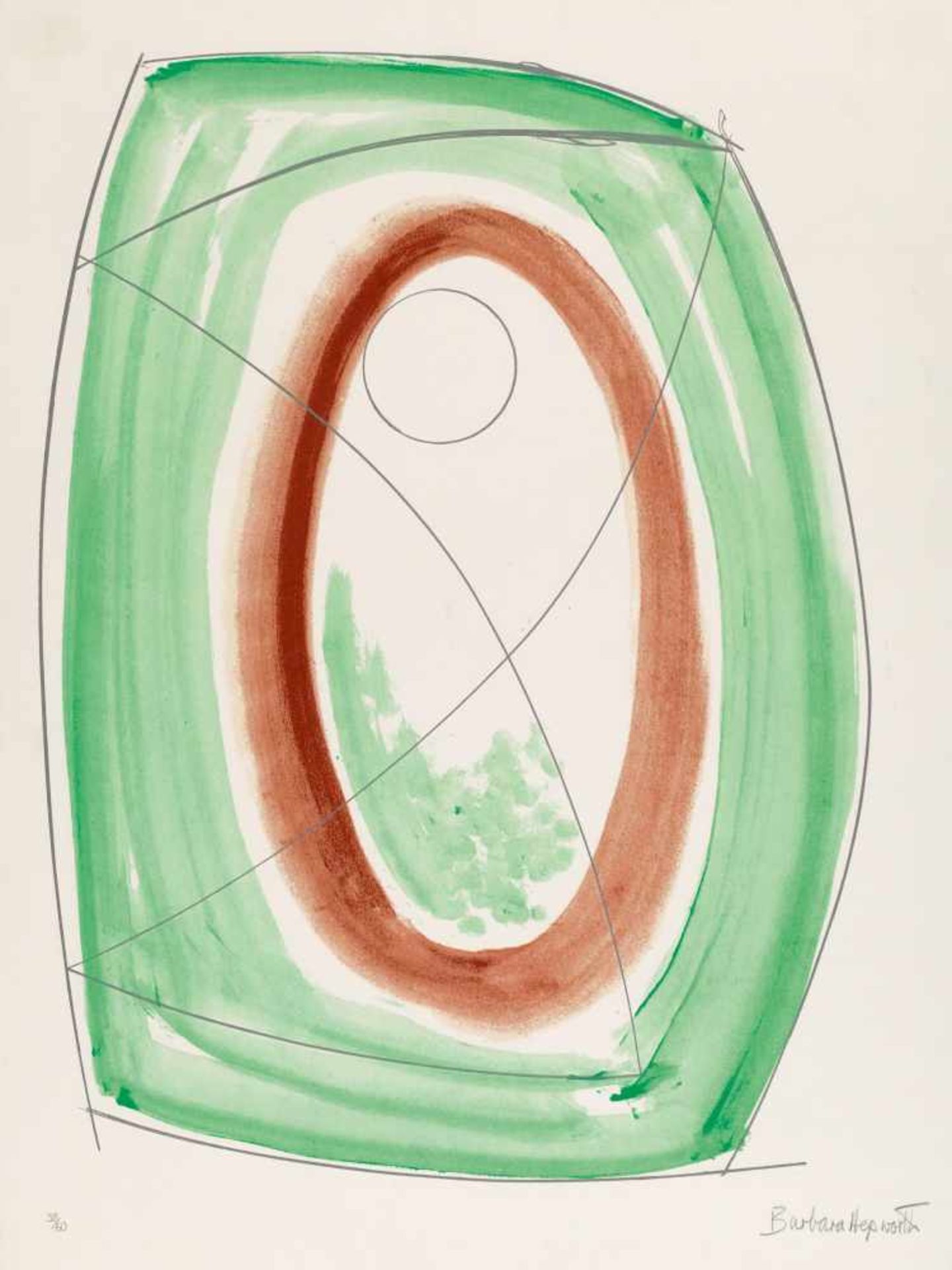 Hepworth, Barbara1903 Wakefield/Yorkshire - 1975 St. Ives/CornwallNovember green. Aus: Opposing