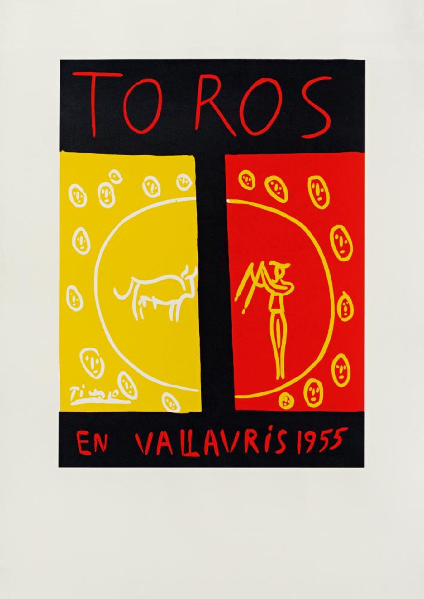 Picasso, Pablo1881 Malaga - 1973 MouginsToros en Vallauris. 1954. Linolschnitt auf Papier. 79,5 x - Bild 3 aus 3