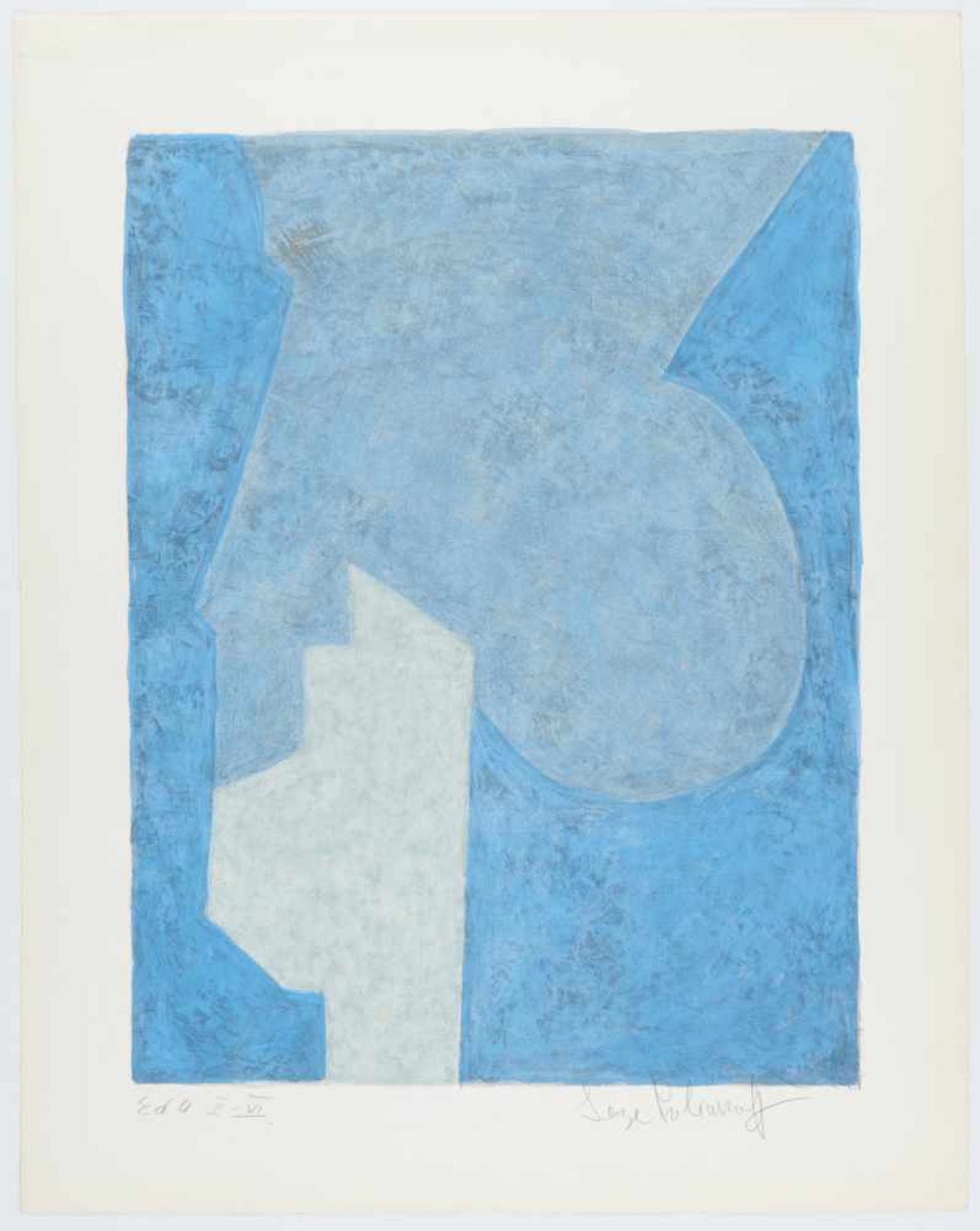 Poliakoff, Serge1900 Moskau - 1969 ParisComposition bleu. 1966. Farblithografie auf RIVES ( - Bild 2 aus 4