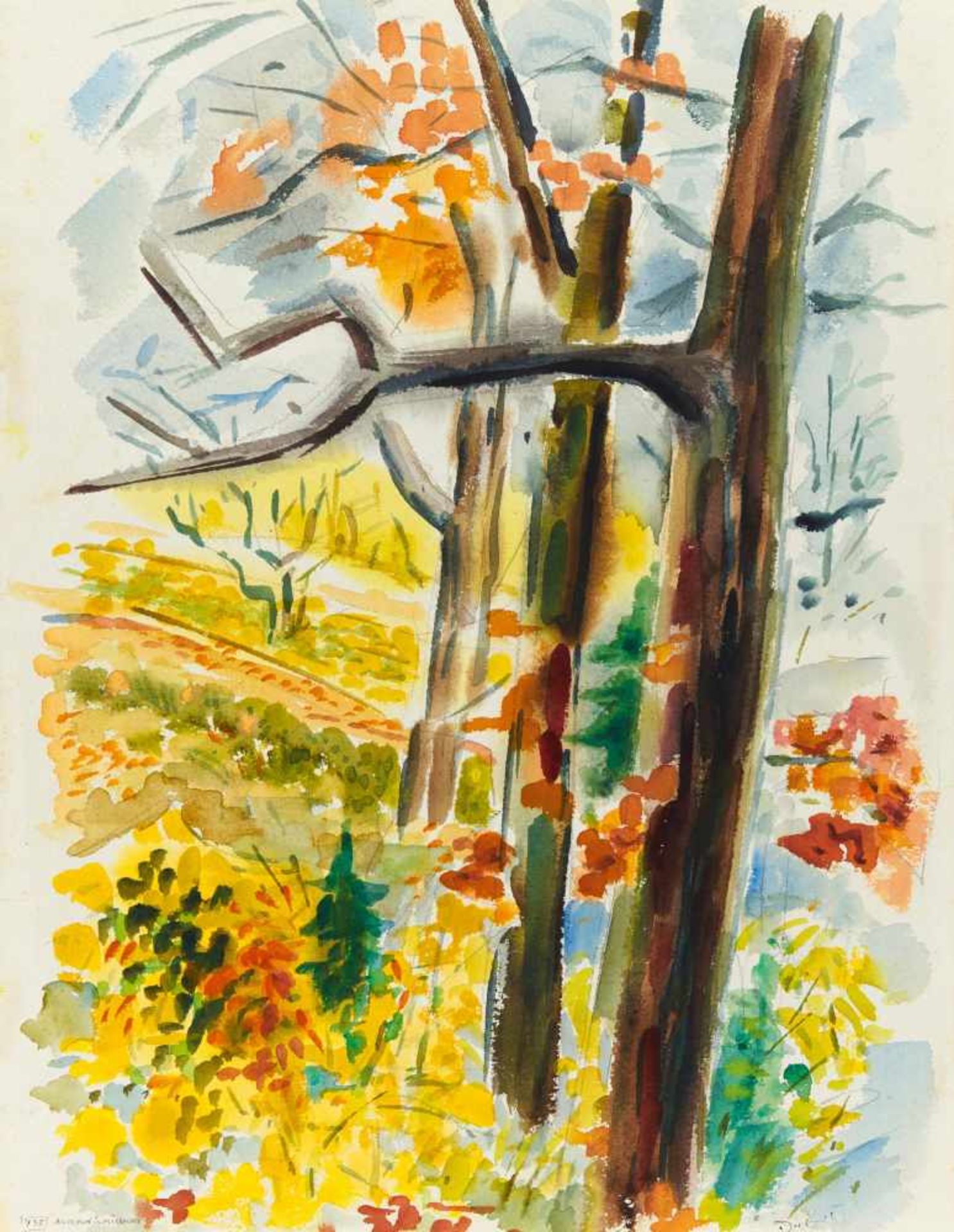 Drewes, Werner1899 Kanig/Brandenburg - 1985 Reston/Virginia"AUTUMN IN MISSOURI". Aquarell auf