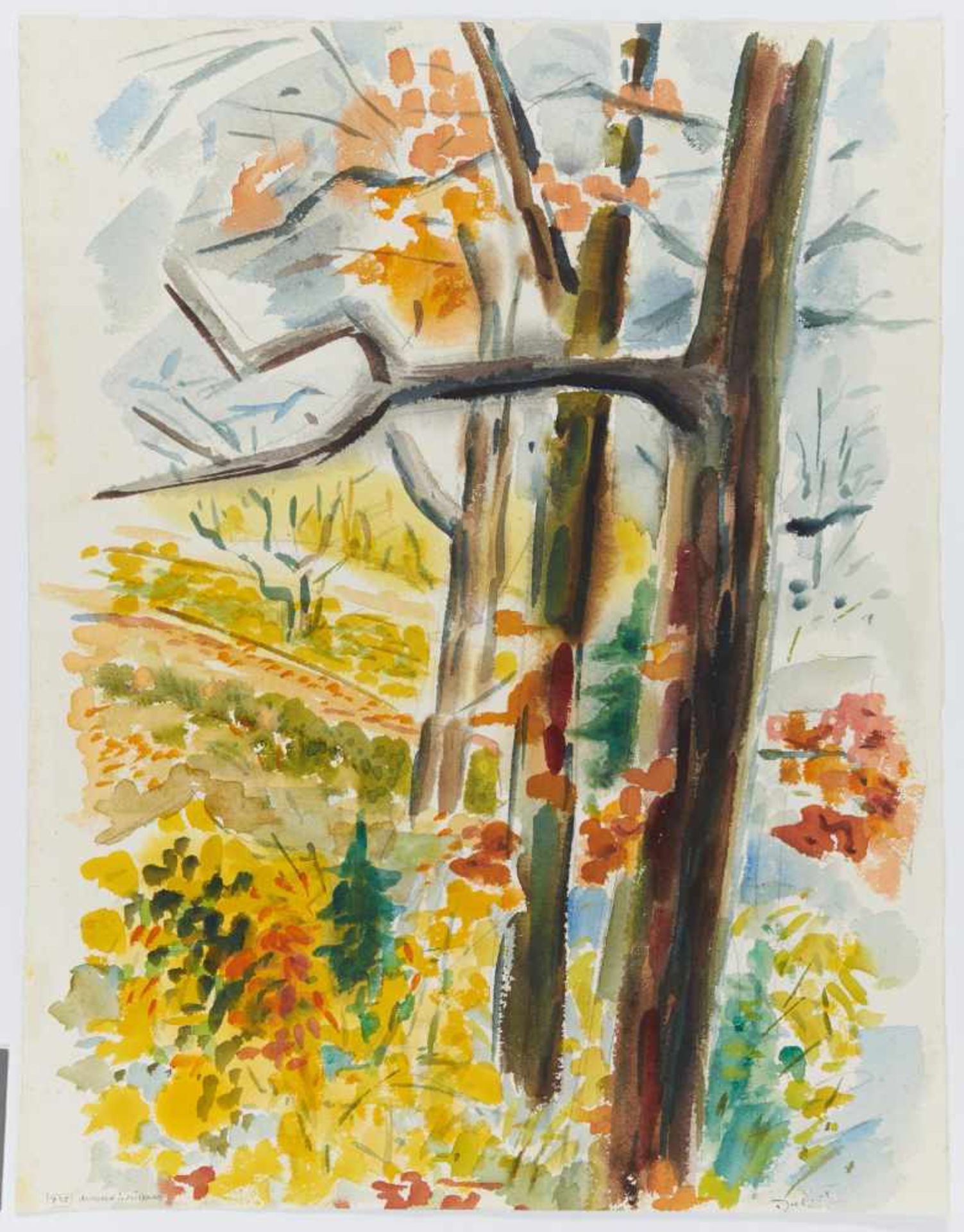 Drewes, Werner1899 Kanig/Brandenburg - 1985 Reston/Virginia"AUTUMN IN MISSOURI". Aquarell auf - Bild 2 aus 4