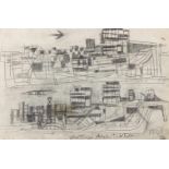 Fiedler, ArnoldHamburg 1900 - 1985"Zeitlose Architektur". 1968. Bleistift auf Papier. Auf Bütten