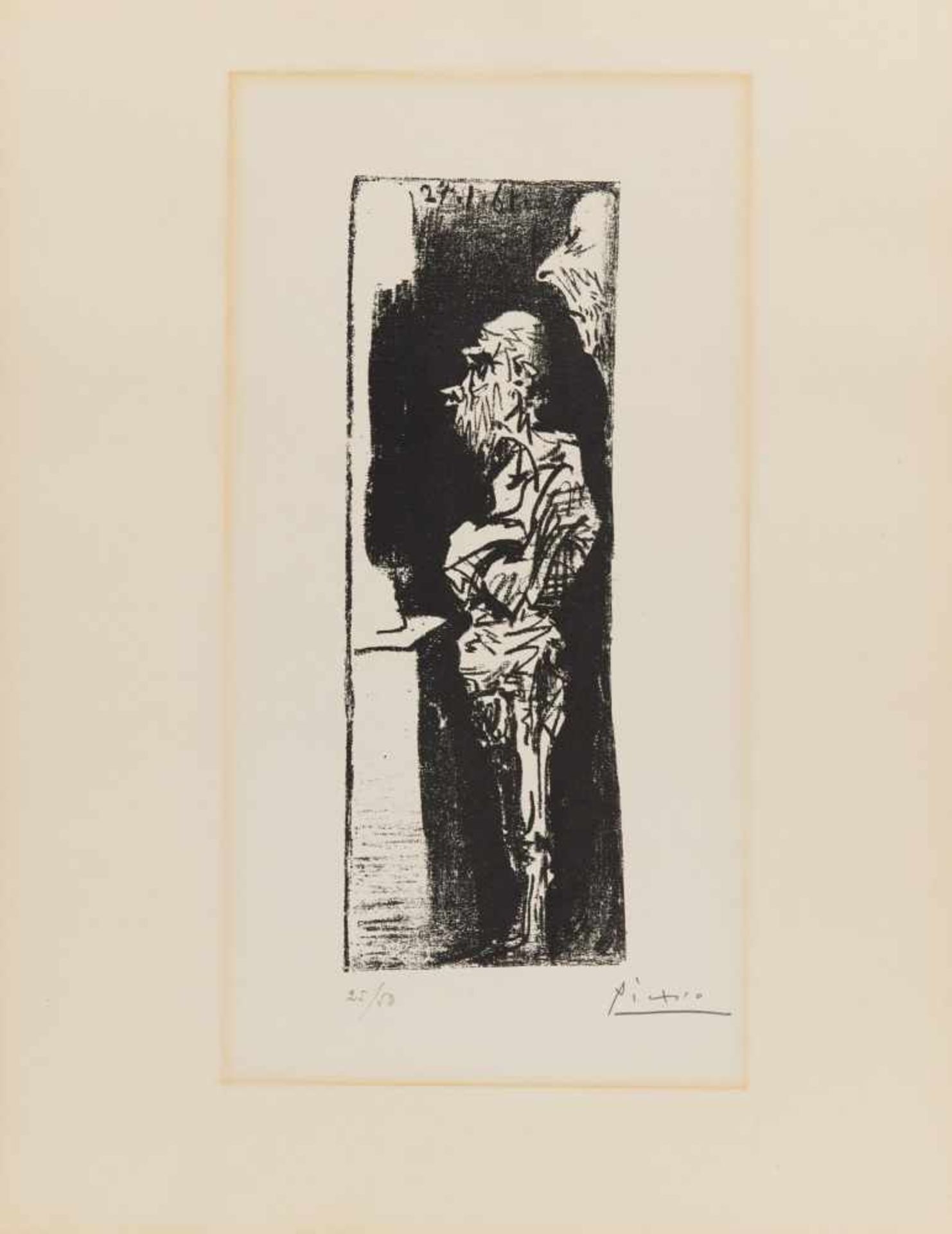 Picasso, Pablo1881 Malaga - 1973 MouginsEspectadores. 1961. Lithografie auf Velin. 29,3 x 10,5cm ( - Bild 2 aus 3