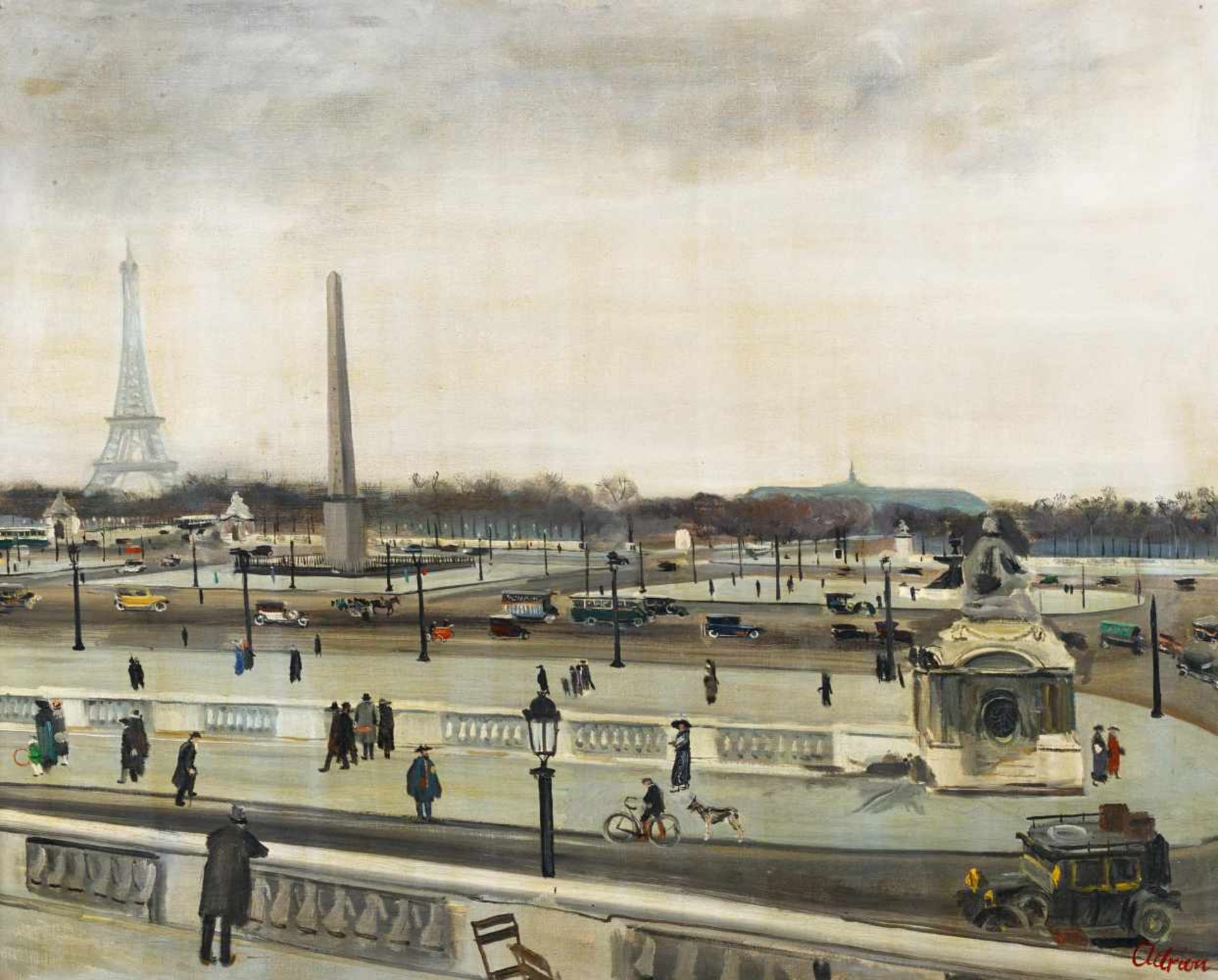 Adrion, Lucien1889 Straßburg - 1953 ParisOhne Titel (Place de la Concorde). Oil on canvas. 65 x