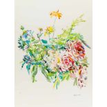 Kokoschka, Oskar1886 Pöchlarn - 1980 MontreuxSommerblumen mit Rosen. 1972. Farblithografie auf