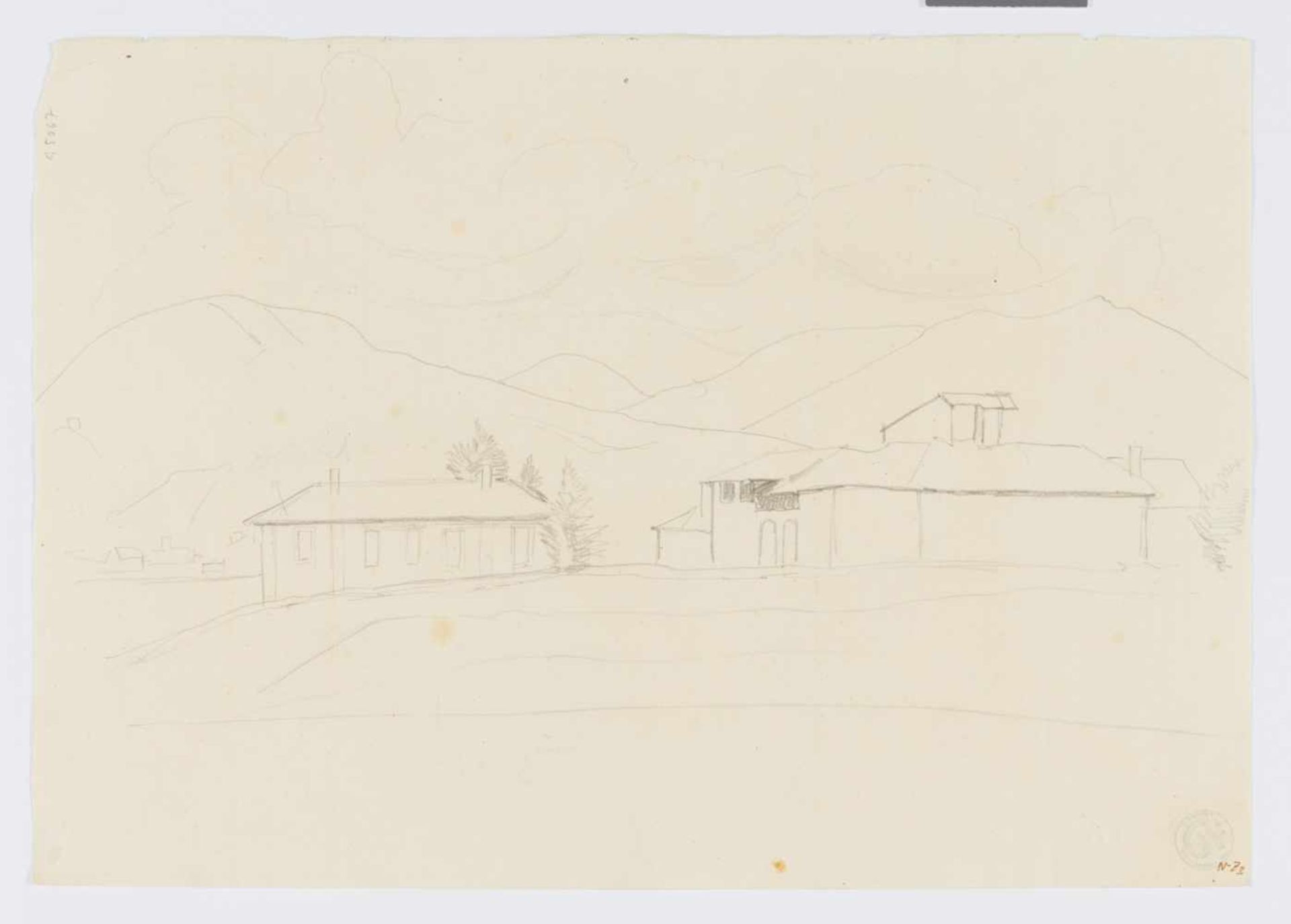 Hofer, Karl1878 Karlsruhe - 1955 BerlinTessiner Landschaft / Frau mit Hut. 1934-1936. Bleistift - Bild 3 aus 3