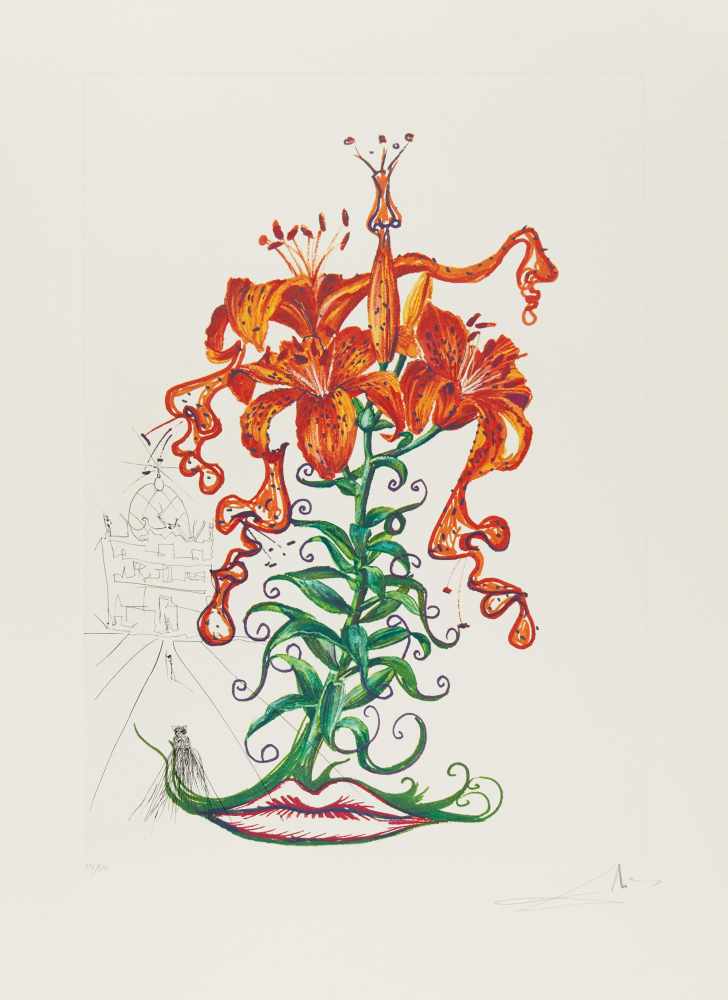 Dalí, SalvadorFigueras/Spanien 1904 - 1989Surrealistic Flowers. 1970. Suite von 15 - Image 16 of 18