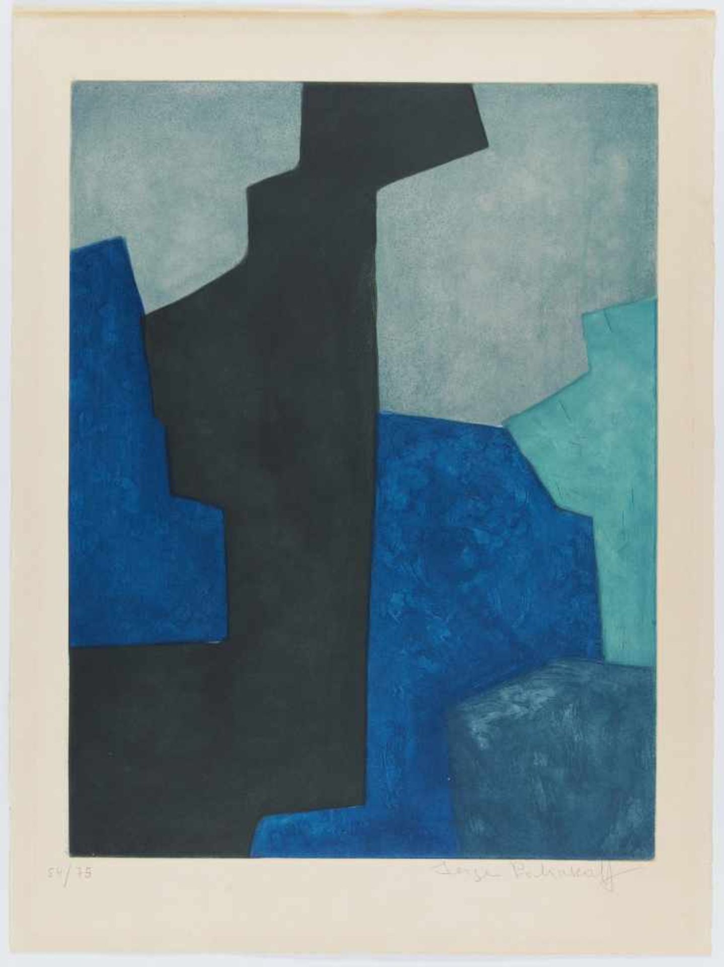 Poliakoff, Serge1900 Moskau - 1969 ParisComposition noir, bleu et mauve. 1964. Farbige - Bild 2 aus 4