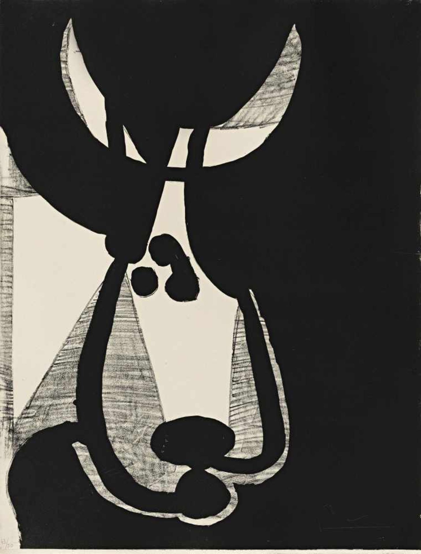 Picasso, Pablo1881 Malaga - 1973 MouginsTête de Taureau, tournée à gauche. 1948. Lithograph on