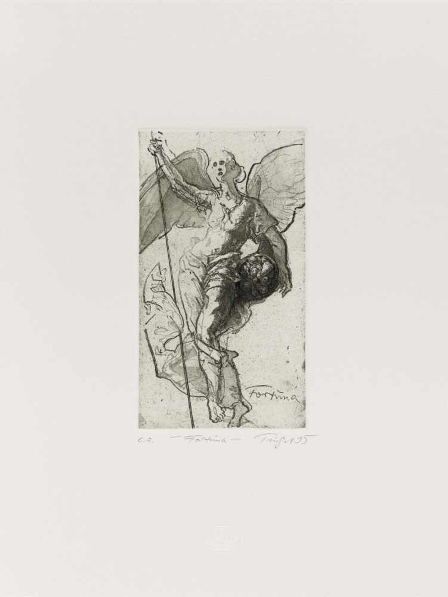 Triegel, Michael1968 Erfurt"Fortuna". 1995. Line etching, aquatint etching and vernis mou on laid
