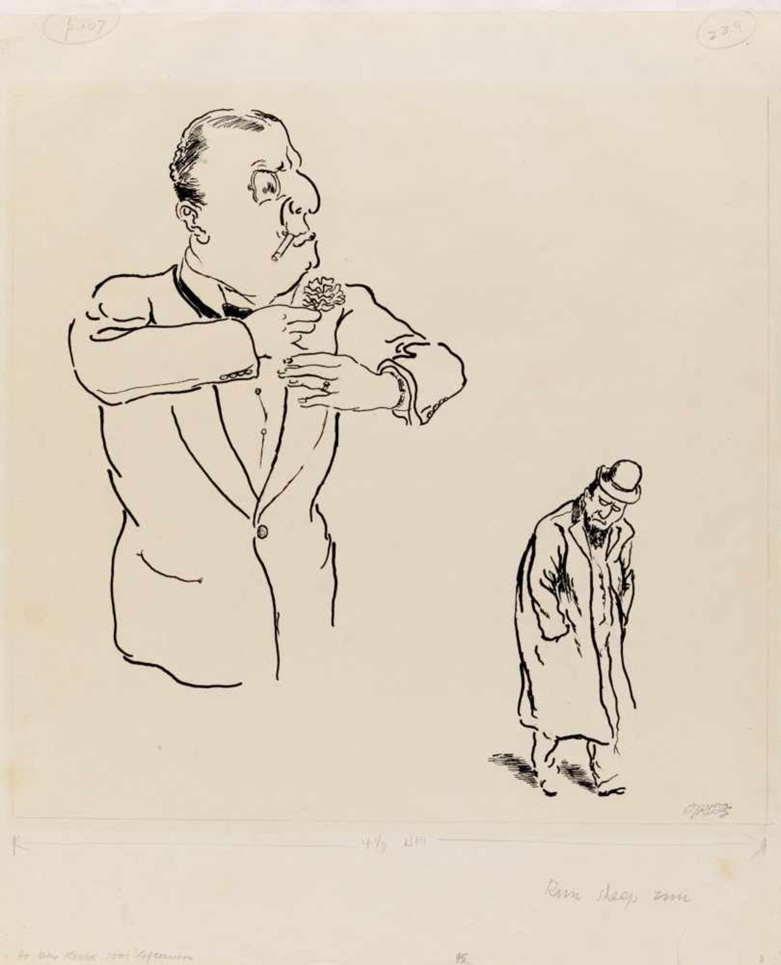 Grosz, GeorgeBerlin 1891 - 1959Run sheep run (Zu Ben Hecht: 1001 Afternoons in New York). 1941. - Bild 2 aus 3