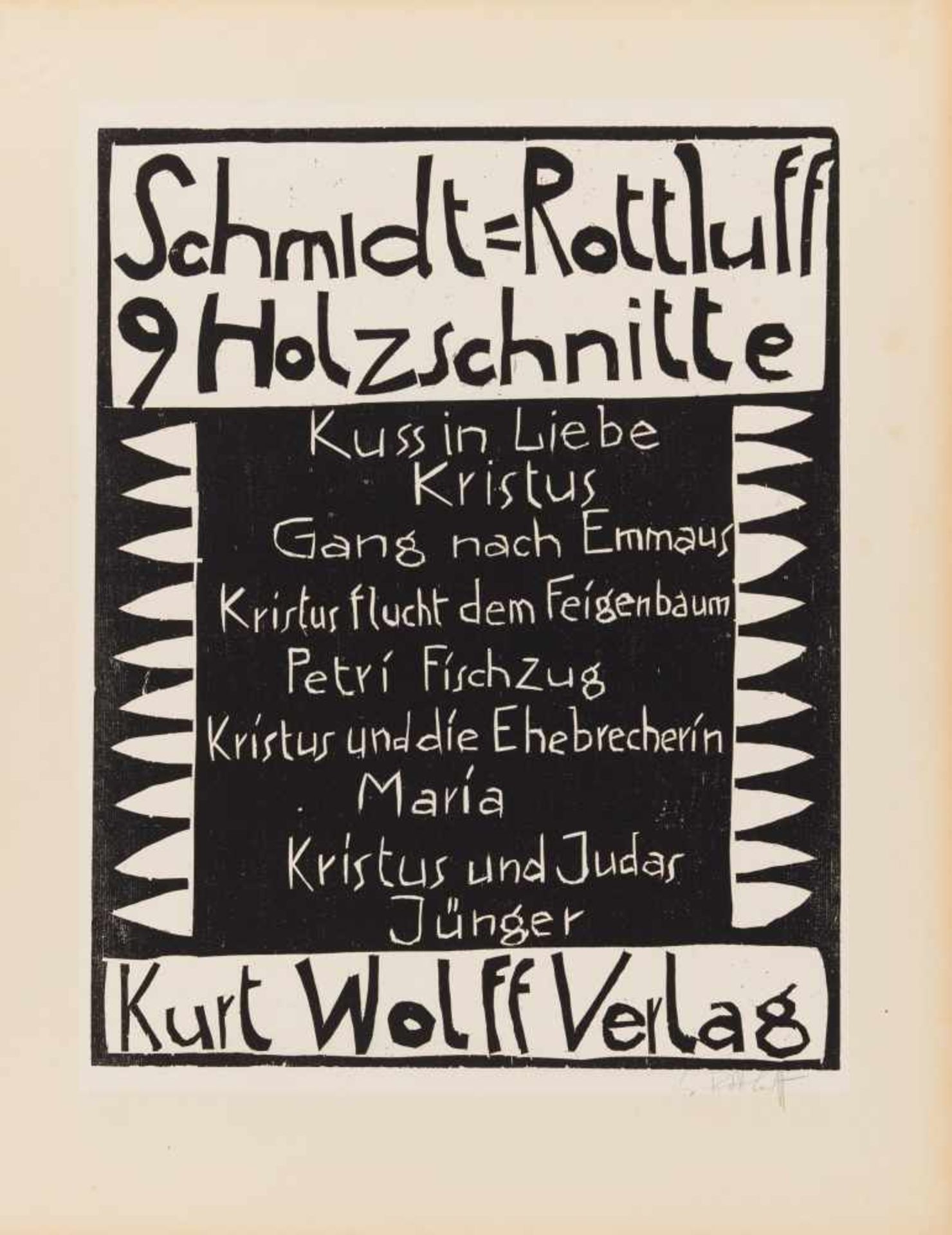 Schmidt-Rottluff, Karl1884 Rottluff - 1976 Berlin"9 Holzschnitte". Komplettes Mappenwerk. 1918. Nine - Bild 2 aus 7