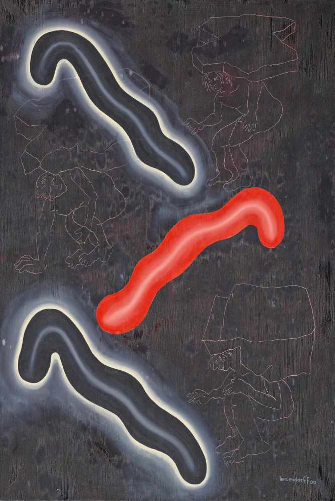 Immendorff, Jörg1945 Bleckede/Elbe - 2007 DüsseldorfUntitled. 2000. Oil on canvas. 170 x 120cm.