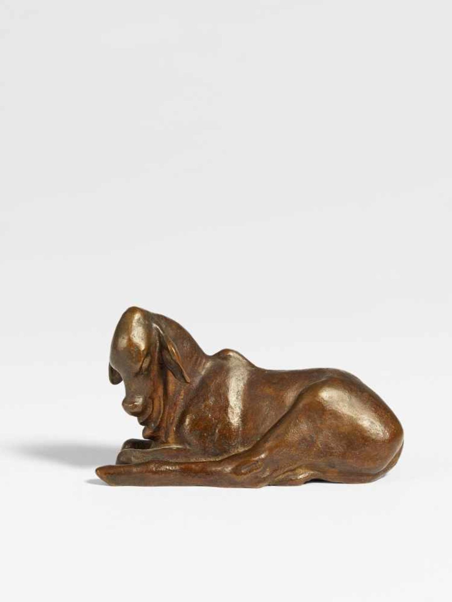 Sintenis, Renée1888 Glatz/Silesia - 1965 BerlinLiegendes Zebukalb. 1924 (design). Bronze, brown
