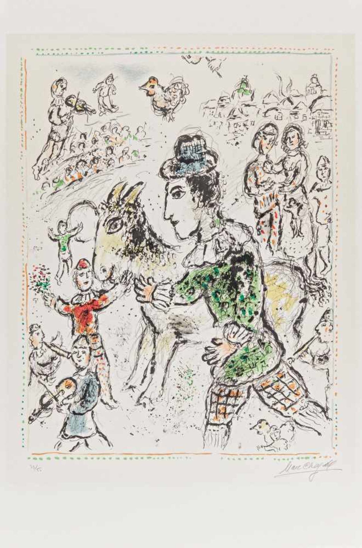 Chagall, Marc1887 Vitebsk - 1985 St. Paul de VenceClown à la chévre jaune. 1982. Colour lithograph - Bild 2 aus 3