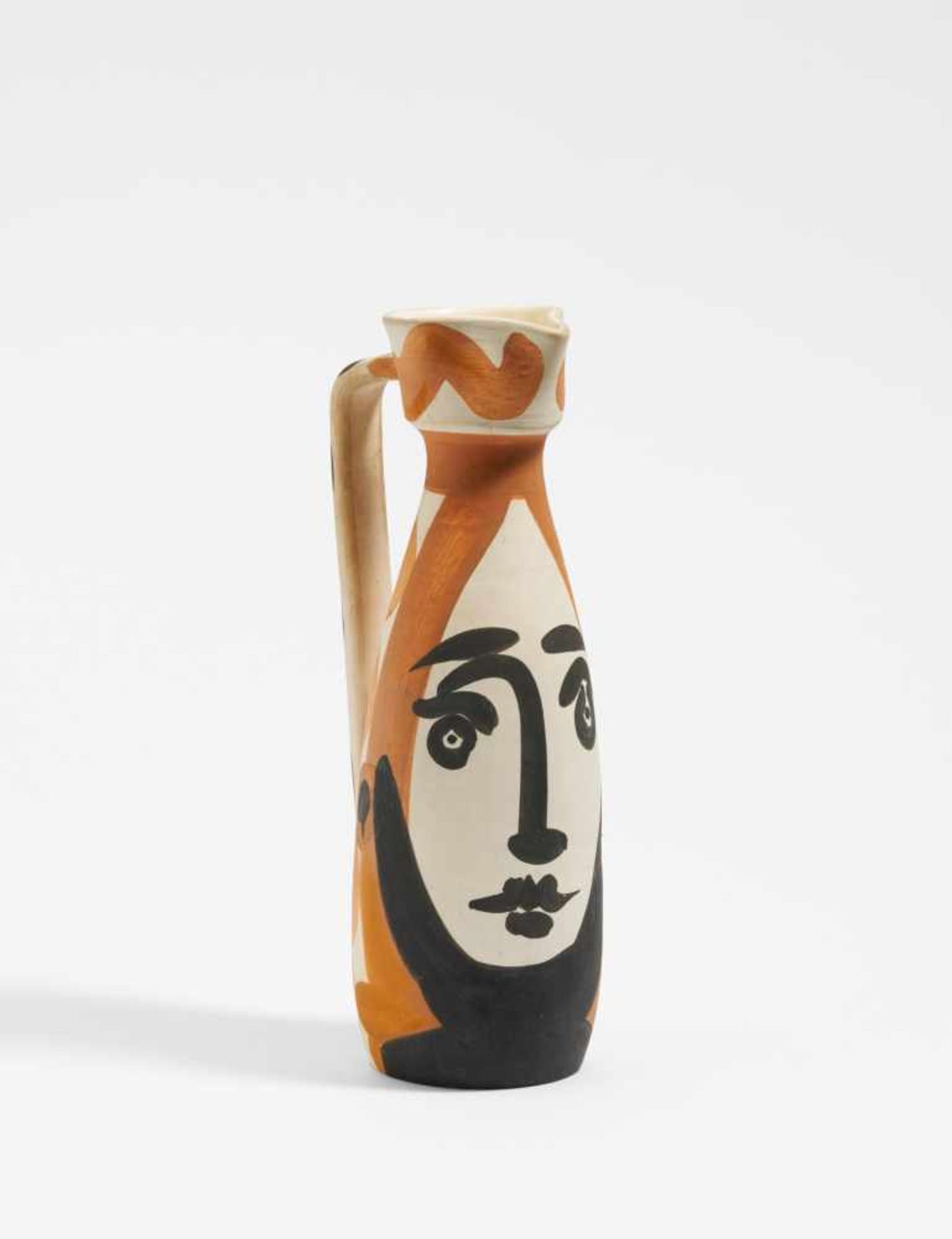 Picasso, Pablo1881 Malaga - 1973 MouginsFace. 1955. White earthenware clay, polychromed, glazed