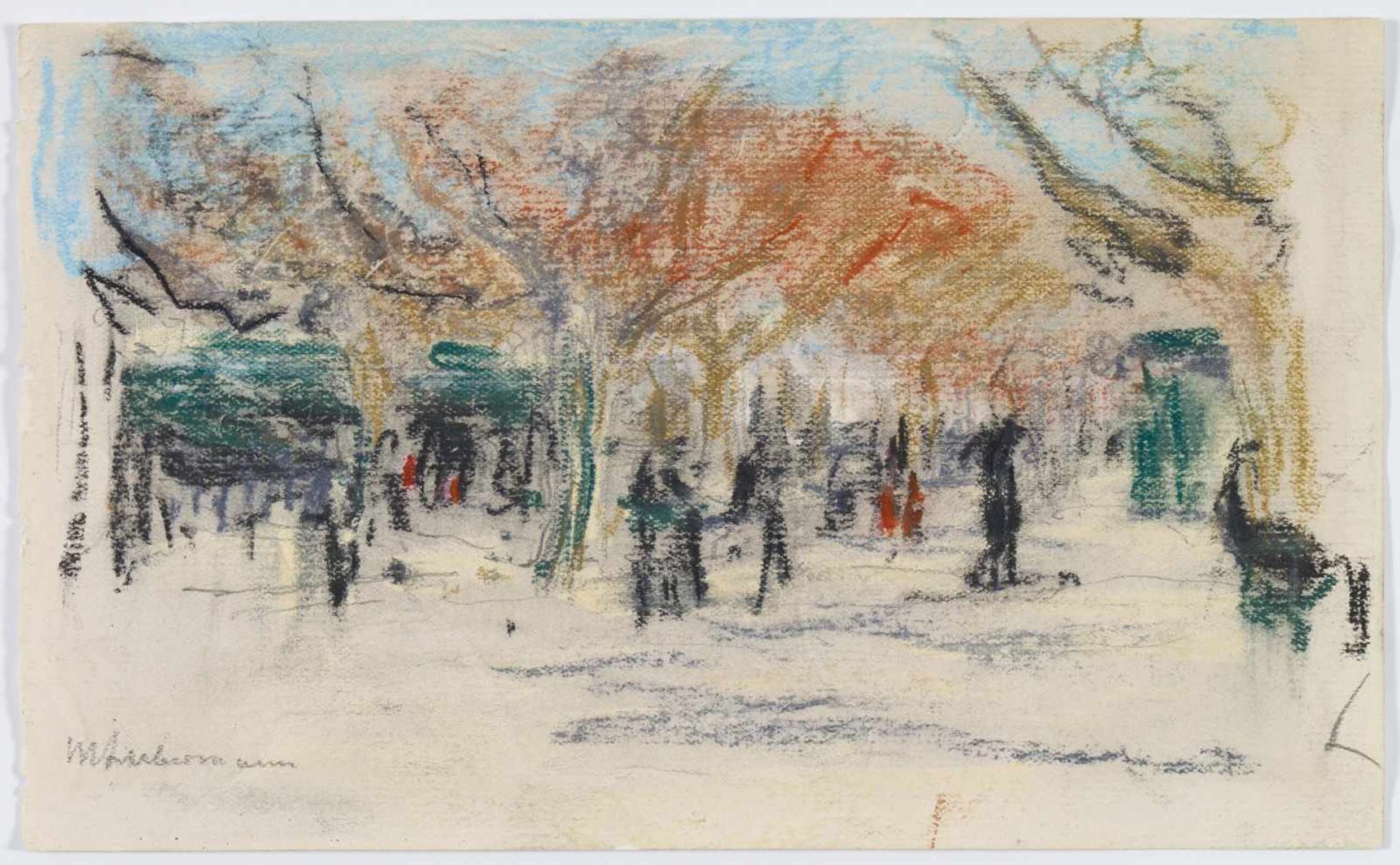 Liebermann, MaxBerlin 1847 - 1935Untitled. 1907. Pastel on vellum. 10.5 x 17.5cm. Signed lower left: - Bild 2 aus 4