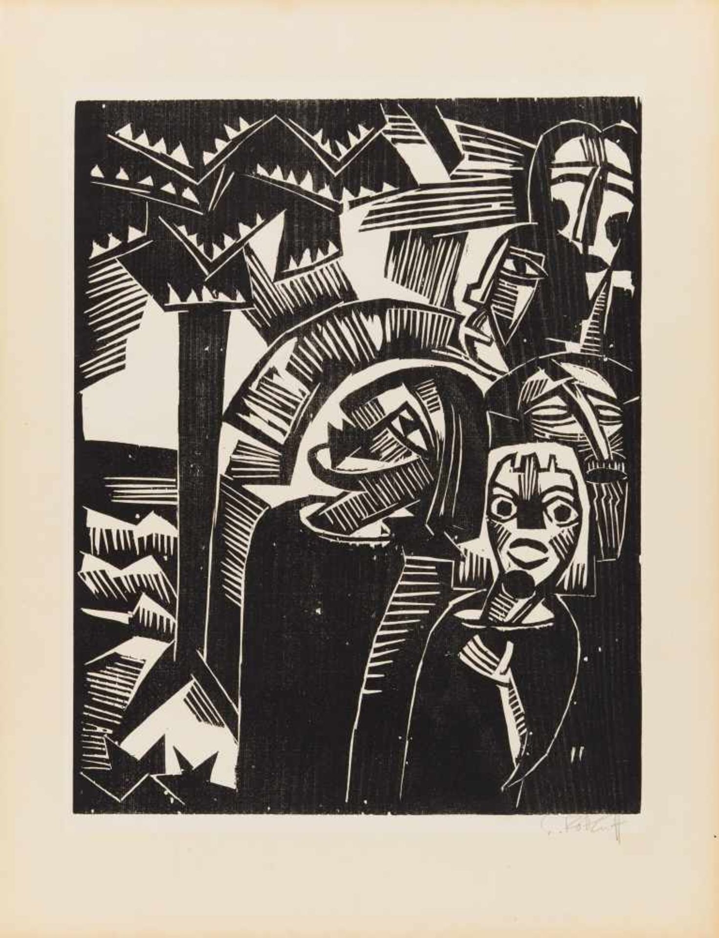 Schmidt-Rottluff, Karl1884 Rottluff - 1976 Berlin"9 Holzschnitte". Komplettes Mappenwerk. 1918. Nine - Bild 6 aus 7