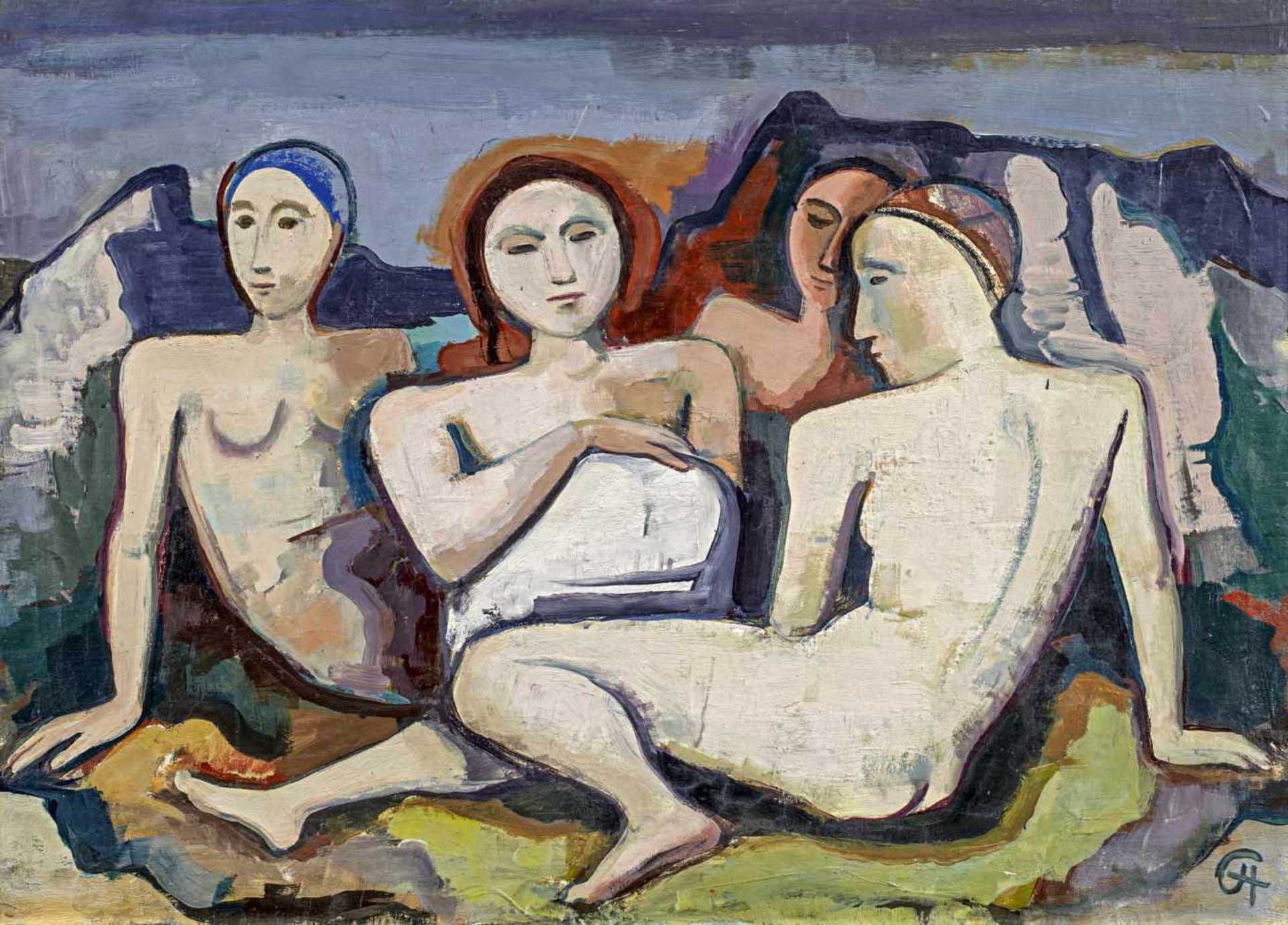 Hofer, Karl1878 Karlsruhe - 1955 BerlinFigürliche Komposition (Vier sitzende Frauen in